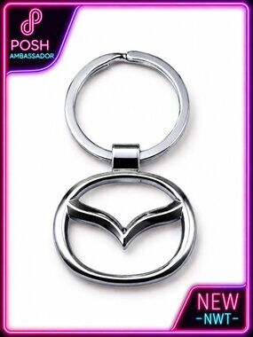 Mazda Chrome Metal Keychain 3D Logo Key Ring Car Accessory NEW